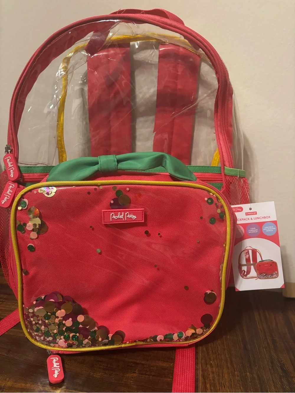 Kids Red Sequin Front Pocket Backpack